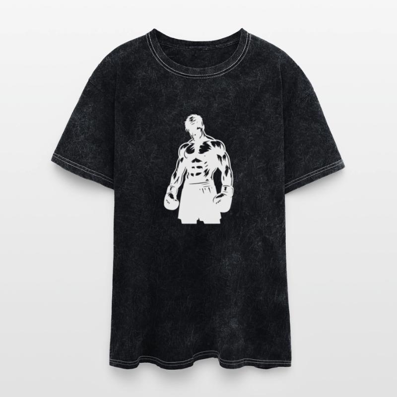 Boxer In Boxing Match Mode Vintage Shadow Style