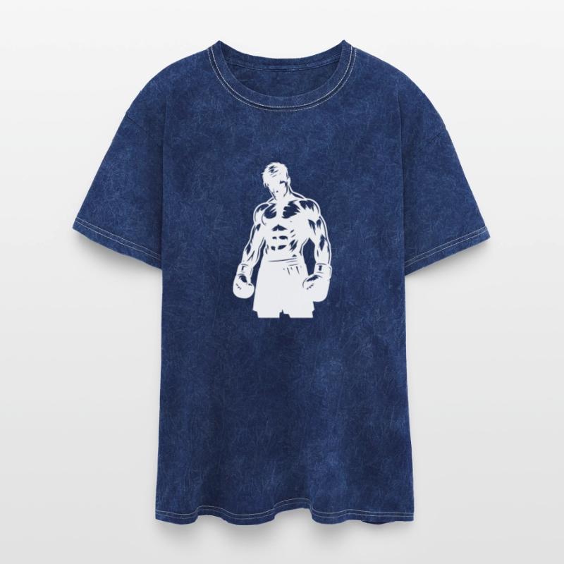 Boxer In Boxing Match Mode Vintage Shadow Style