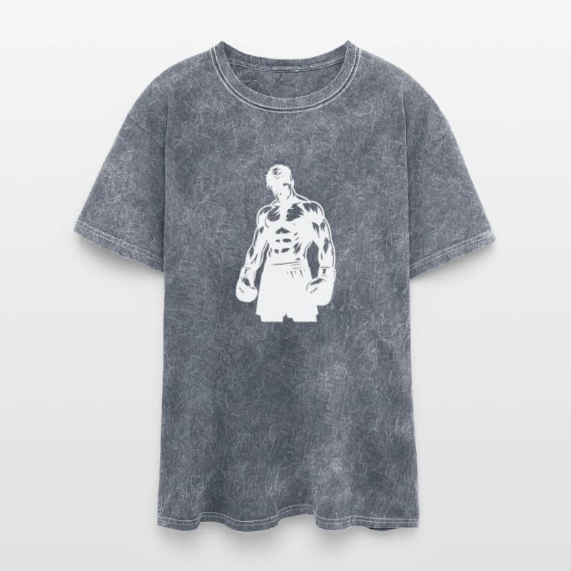 Boxer In Boxing Match Mode Vintage Shadow Style