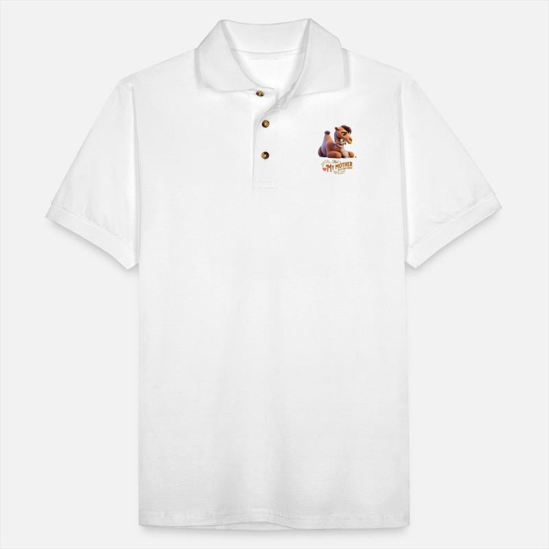 camel mom next to her little son