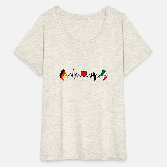 Cardio heart with flag Germany and flag Mexico