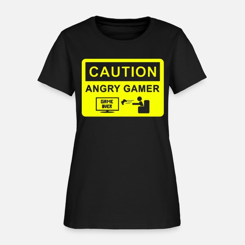 CAUTION ANGRY GAMER MENS FUNNY COD BATTLEFIELD GAM