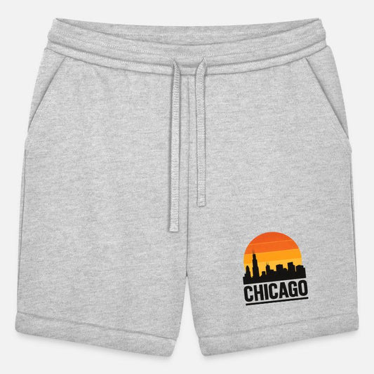 Chicago Skyline Sunset Illustration Retro Vintage
