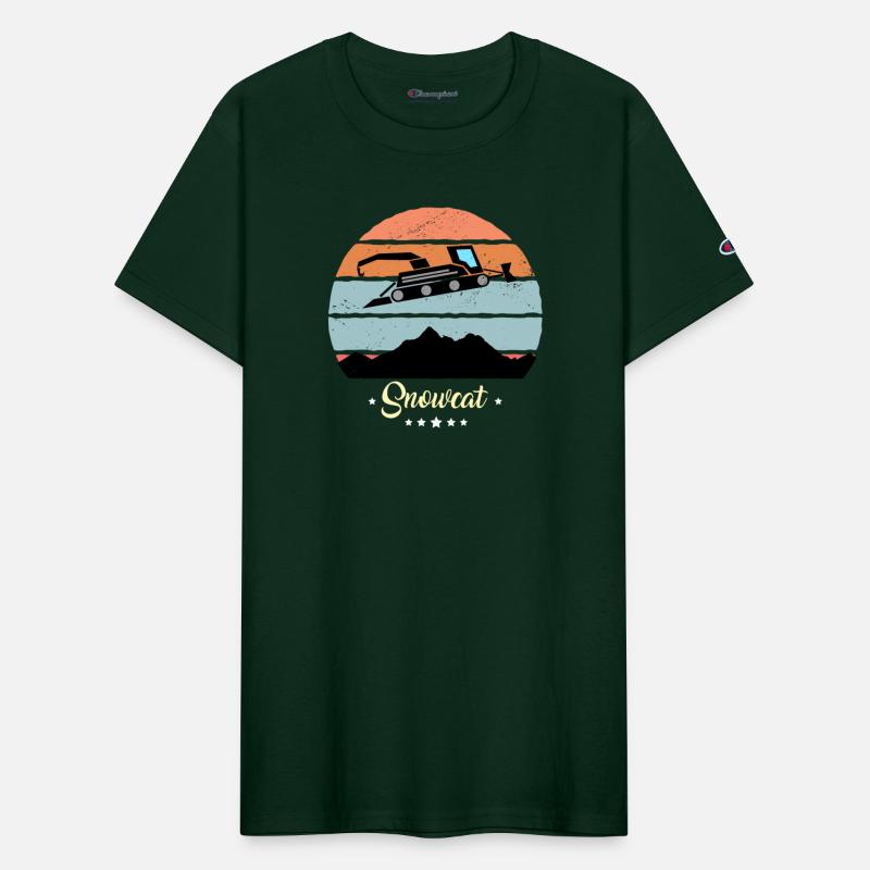 Snowcat Vintage Snow Vehicles Retro Sunset