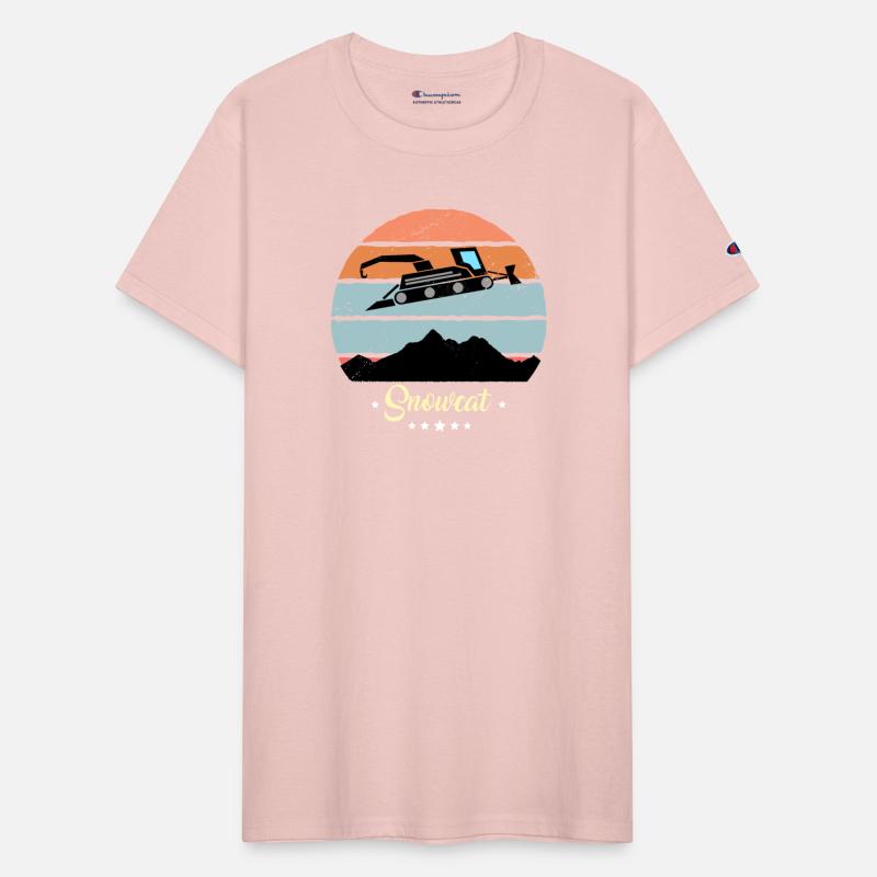 Snowcat Vintage Snow Vehicles Retro Sunset