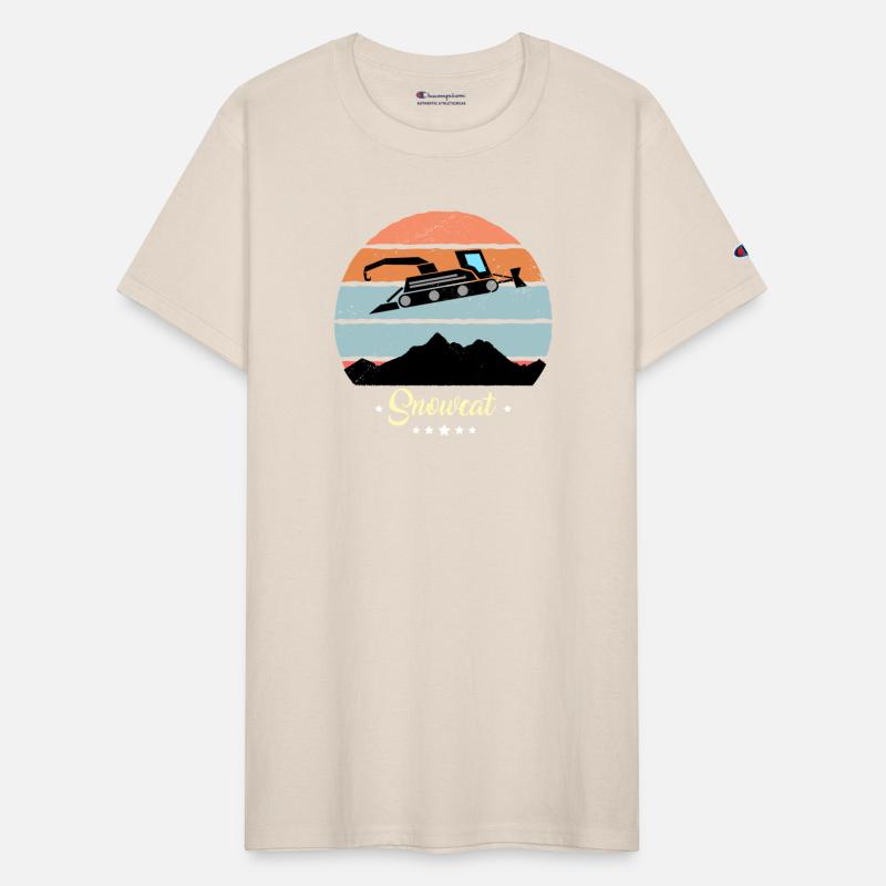 Snowcat Vintage Snow Vehicles Retro Sunset