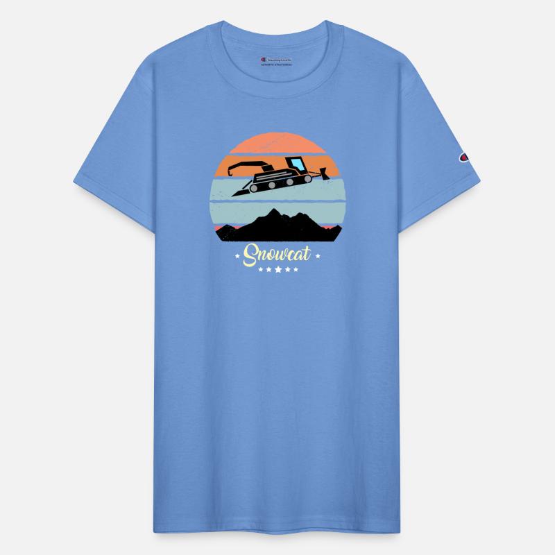 Snowcat Vintage Snow Vehicles Retro Sunset