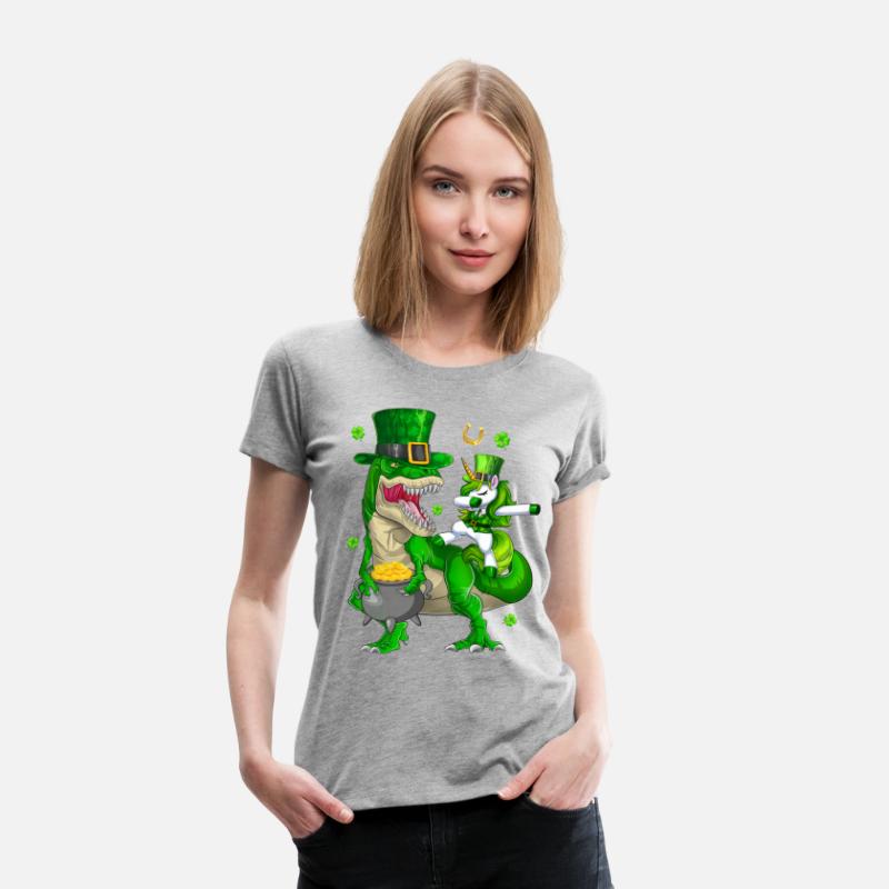 St Patricks Day Dabbing Unicorn Riding Dinosaur