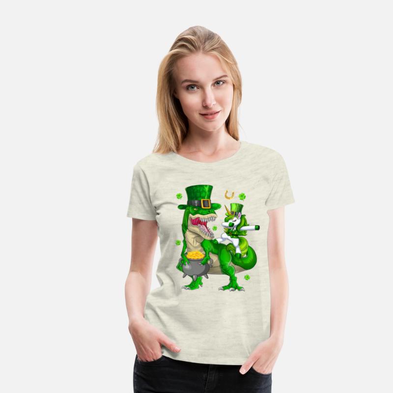 St Patricks Day Dabbing Unicorn Riding Dinosaur