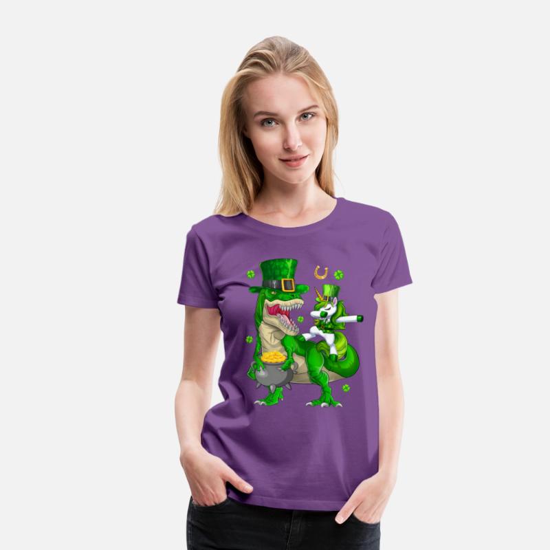 St Patricks Day Dabbing Unicorn Riding Dinosaur
