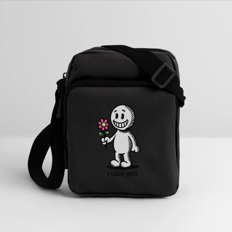 Stick Figure with Flower I LOVE YOU