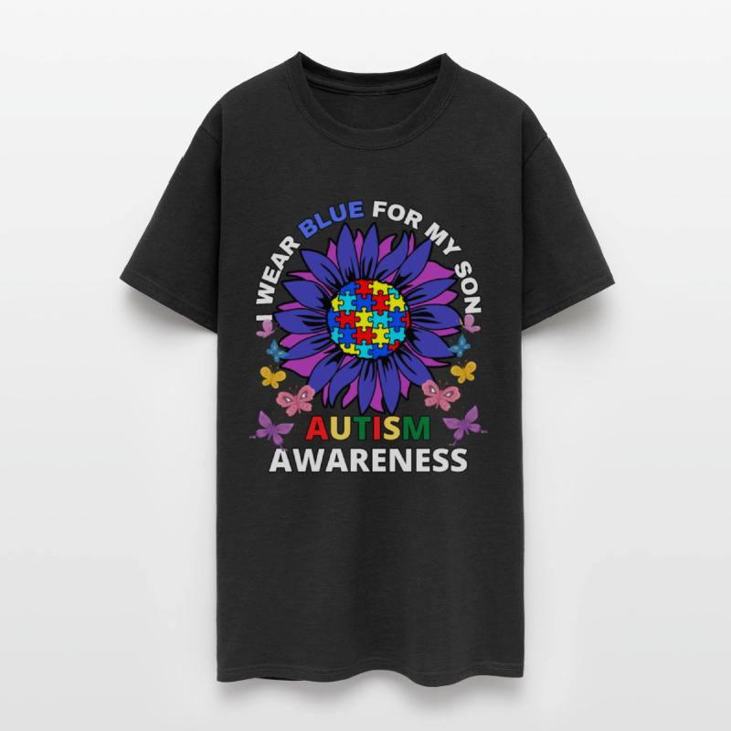 sunflower i wear blue for my son autism awareness