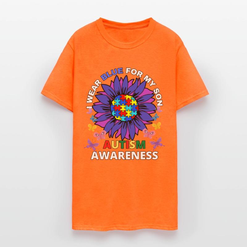 sunflower i wear blue for my son autism awareness