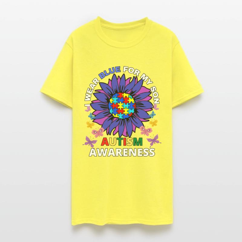 sunflower i wear blue for my son autism awareness