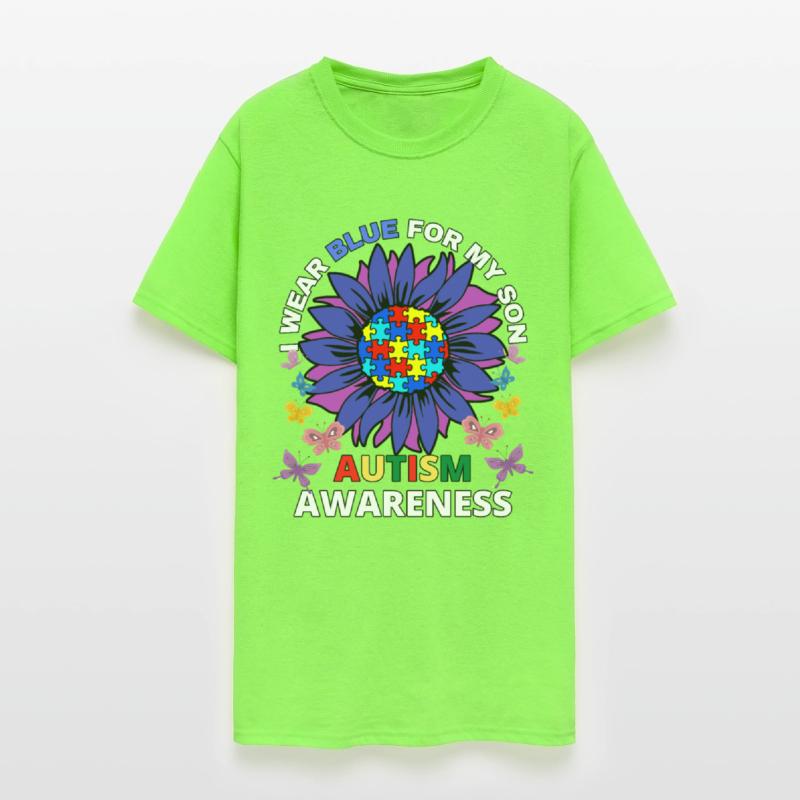 sunflower i wear blue for my son autism awareness