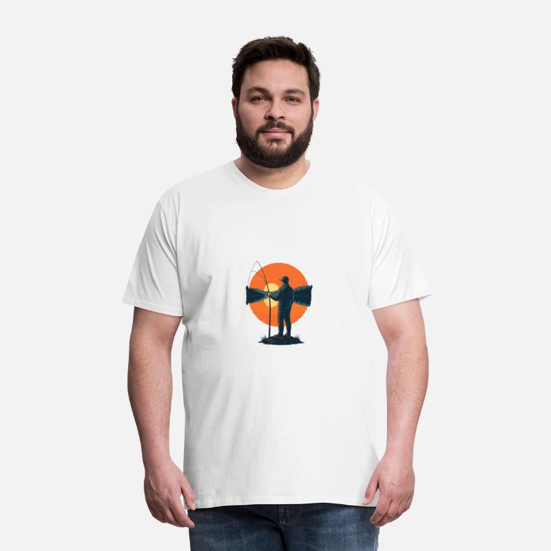 Sunset Fisherman – Peaceful Lake Scene