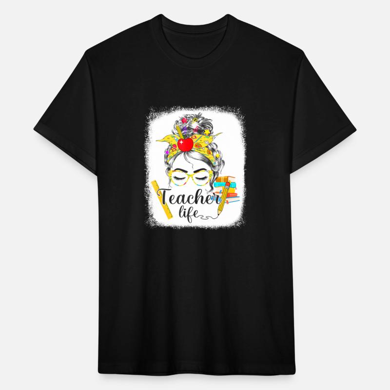 Teacher Life Messy Bun Back To School - First Day