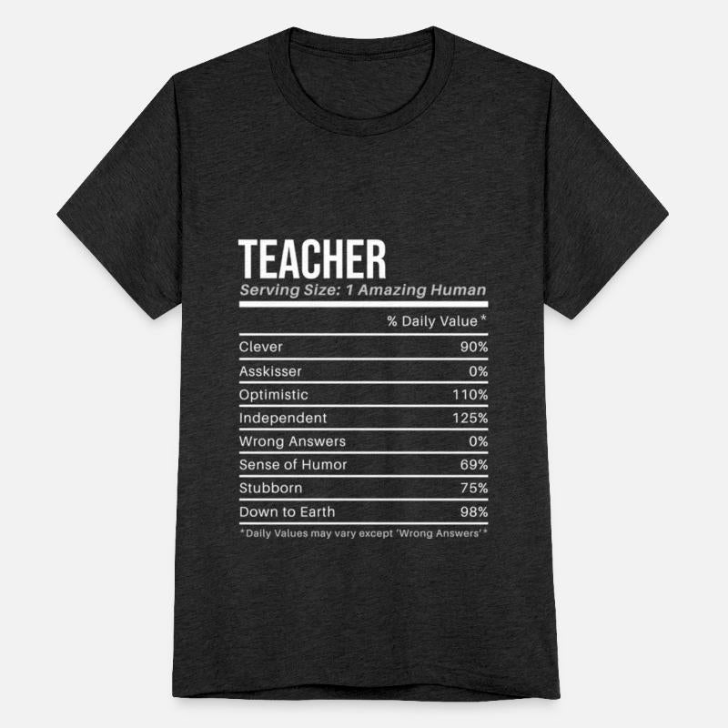 Teacher Nutritional Values Funny Nutrition Facts