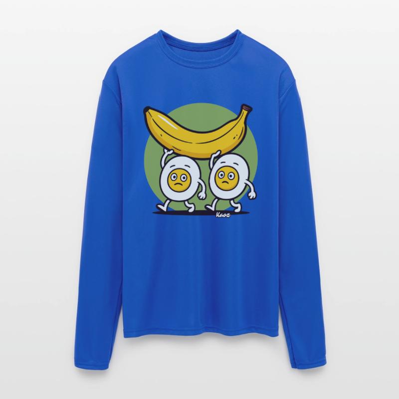 Two Eggs Carrying a Giant Banana