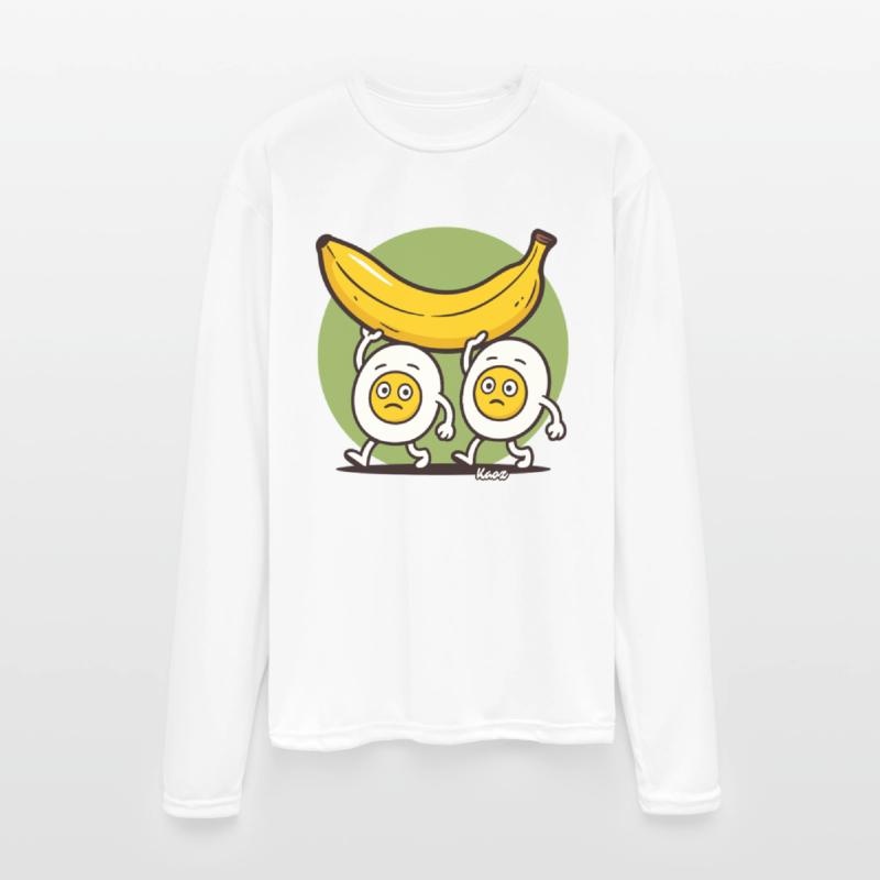 Two Eggs Carrying a Giant Banana