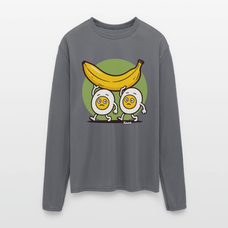 Two Eggs Carrying a Giant Banana