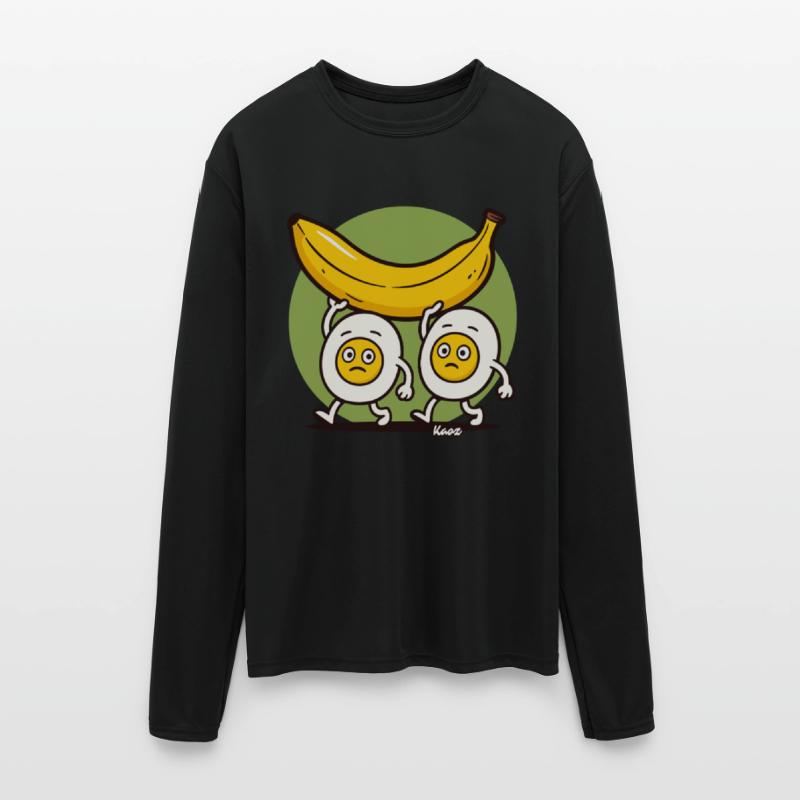 Two Eggs Carrying a Giant Banana