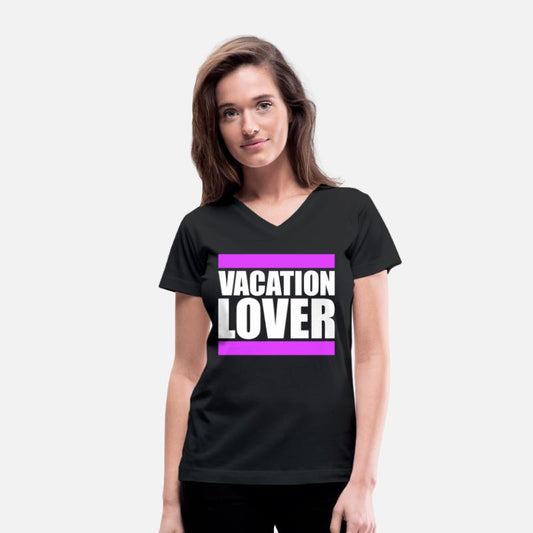 Vacation Lover Saying Text Strokes Lettering Logo
