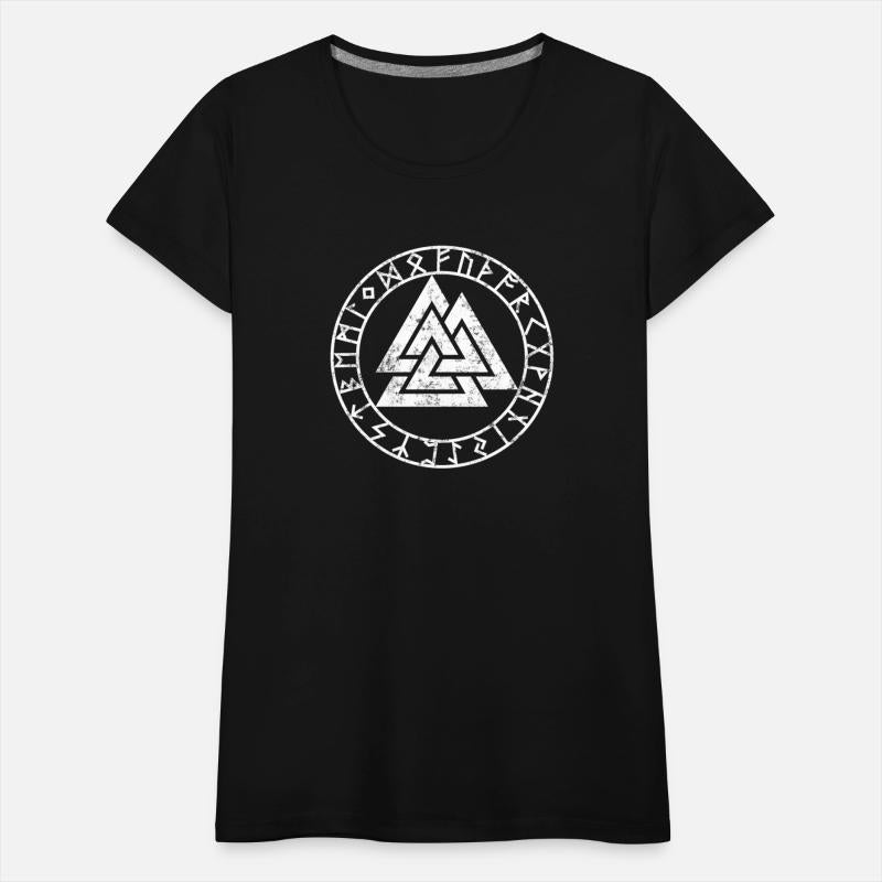 Valknut Symbol with Elder Futhark Distressed
