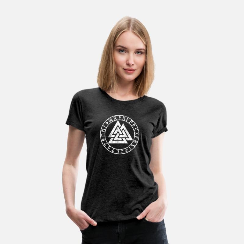 Valknut Symbol with Elder Futhark Distressed