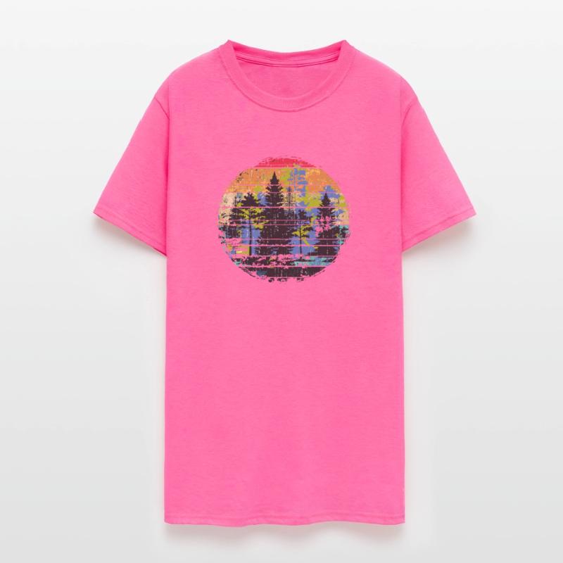 Vintage Forest Trees Retro Nature Wildlife Outdoor