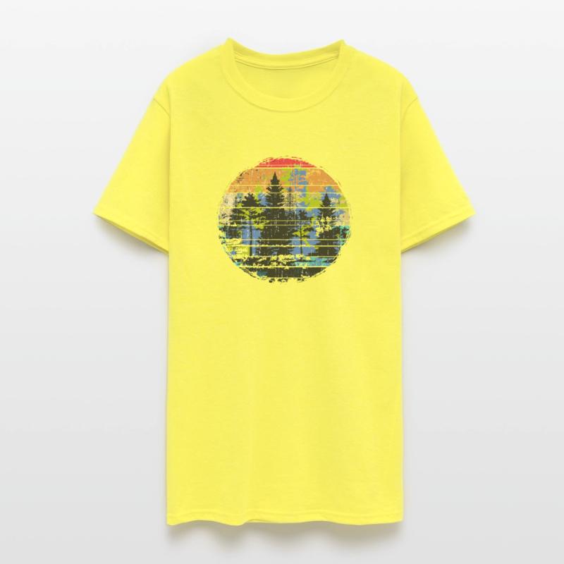 Vintage Forest Trees Retro Nature Wildlife Outdoor