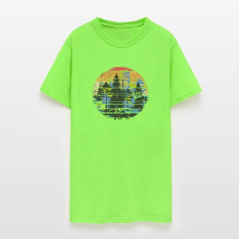 Vintage Forest Trees Retro Nature Wildlife Outdoor