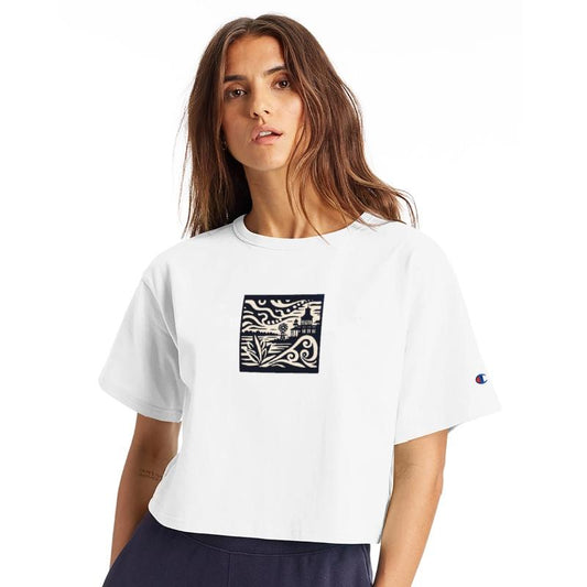 Whimsical Coastal Paper-Cut Scene Tee