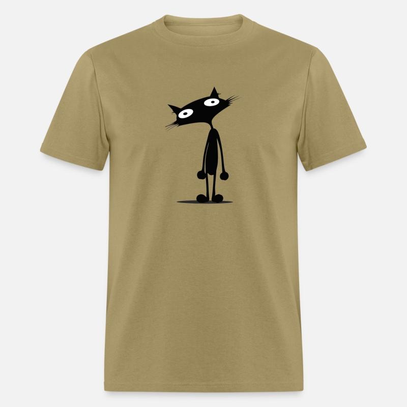 Wide-Eyed Cat Silhouette Cartoon Fun