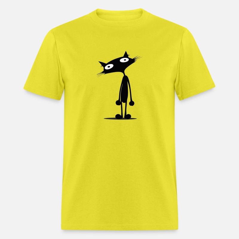 Wide-Eyed Cat Silhouette Cartoon Fun