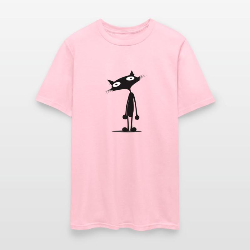 Wide-Eyed Cat Silhouette Cartoon Fun