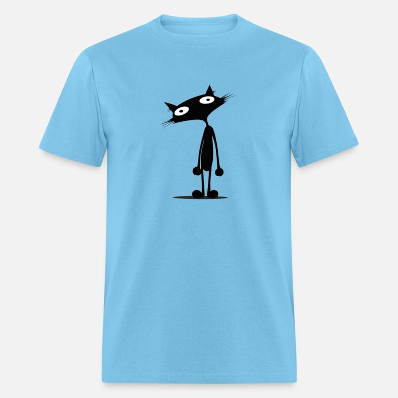 Wide-Eyed Cat Silhouette Cartoon Fun
