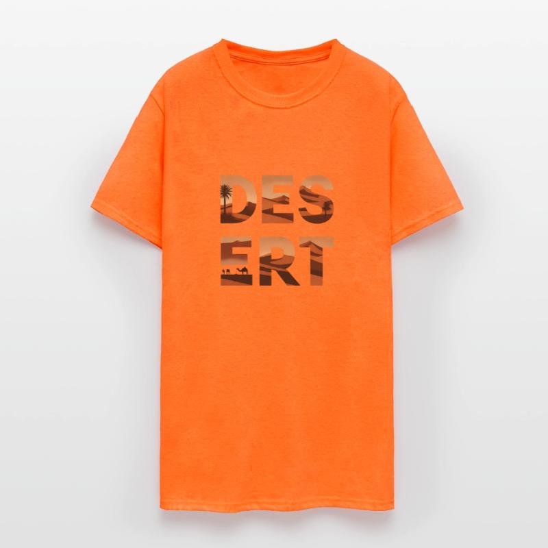 word DESERT spaced out in wide caps